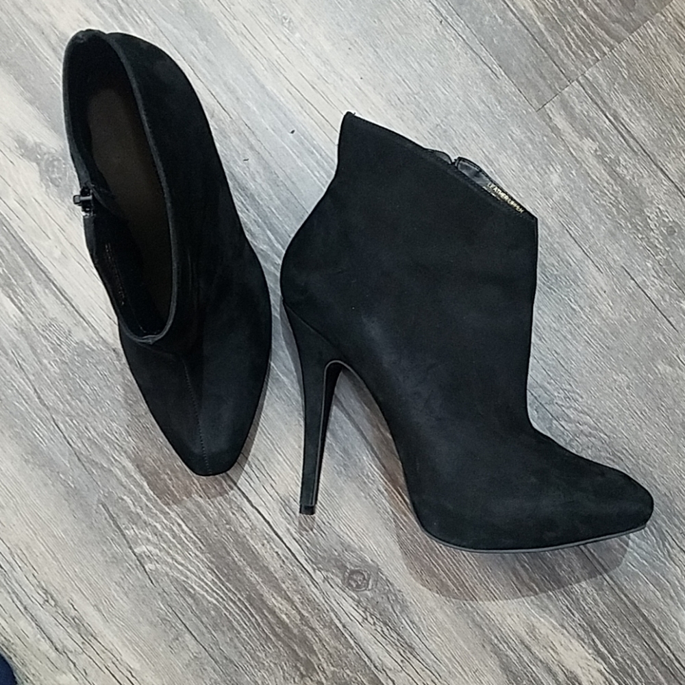 🦊 Madison harding black leather heeled boots